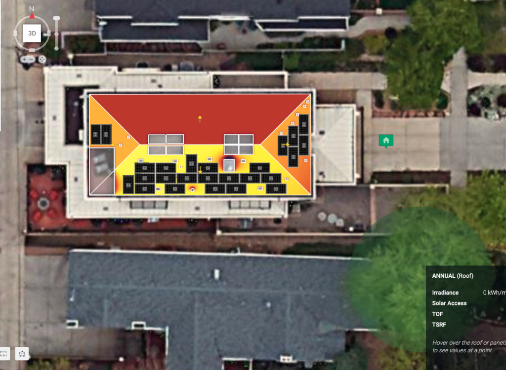Solar panels designed on a roof